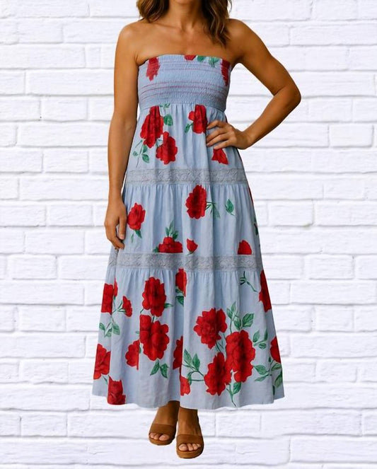 Jade Big Flower Print Dress