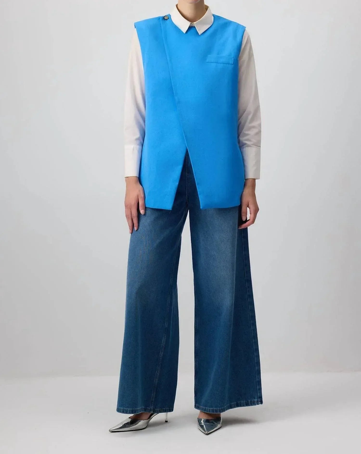 Touche Prive - Linen Blend Double-Breasted Tailored Vest - Rack Hunt