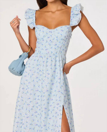 Wedelia Ruffle Strap Eyelet Corset Midi Dress