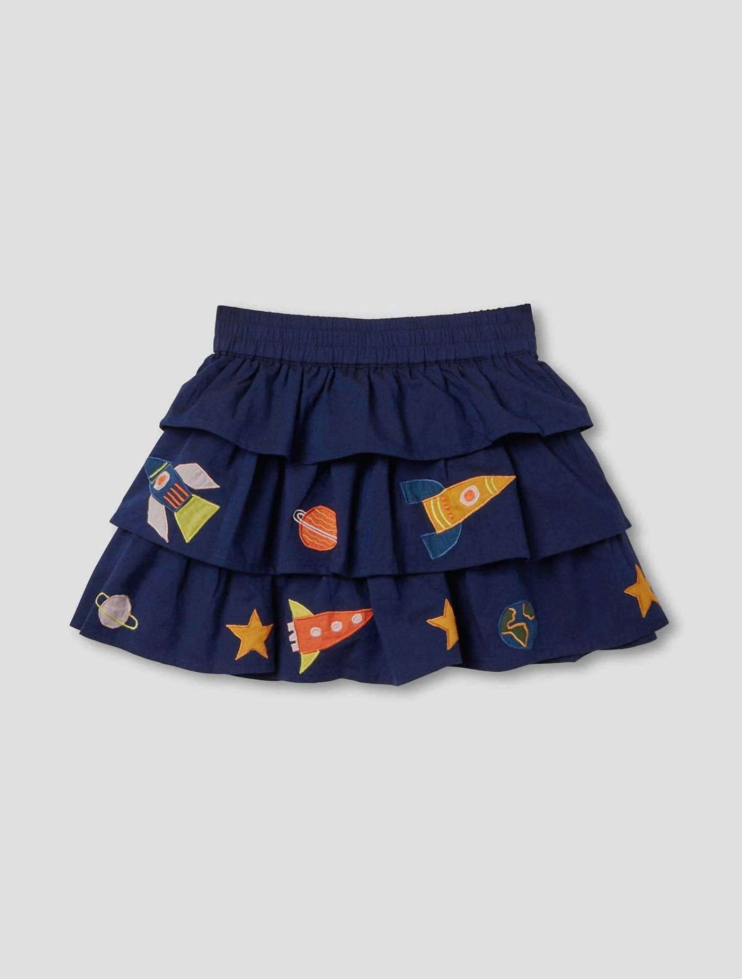 Piccolina kids - Girl's Chambray Appliqué Skirt - Rack Hunt -