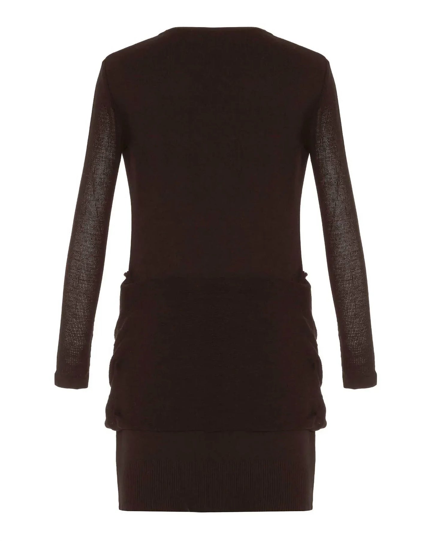 NOMIA - Women's Sheer Sleeve Draped Front Dress - Rack Hunt