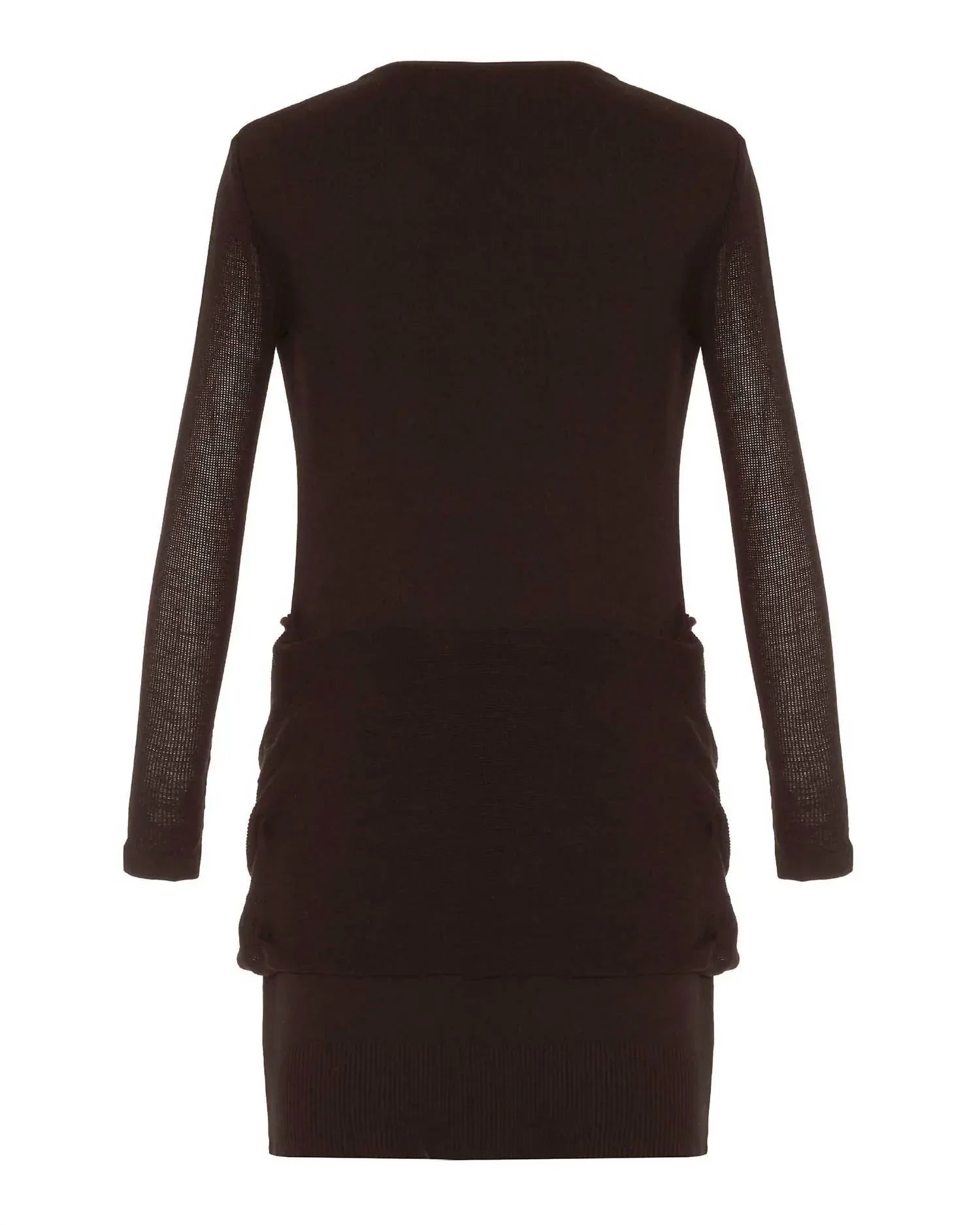 NOMIA - Women's Sheer Sleeve Draped Front Dress - Rack Hunt
