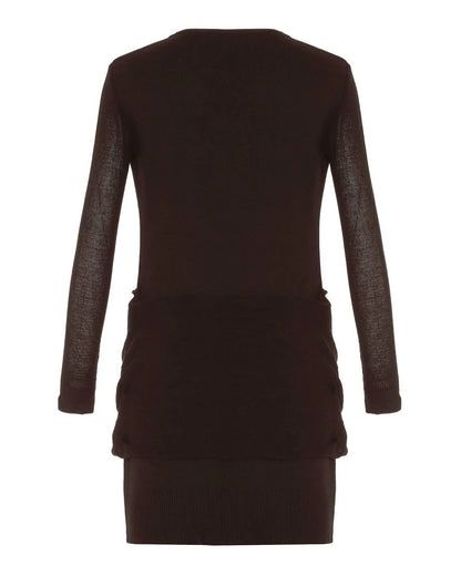 NOMIA - Women's Sheer Sleeve Draped Front Dress - Rack Hunt