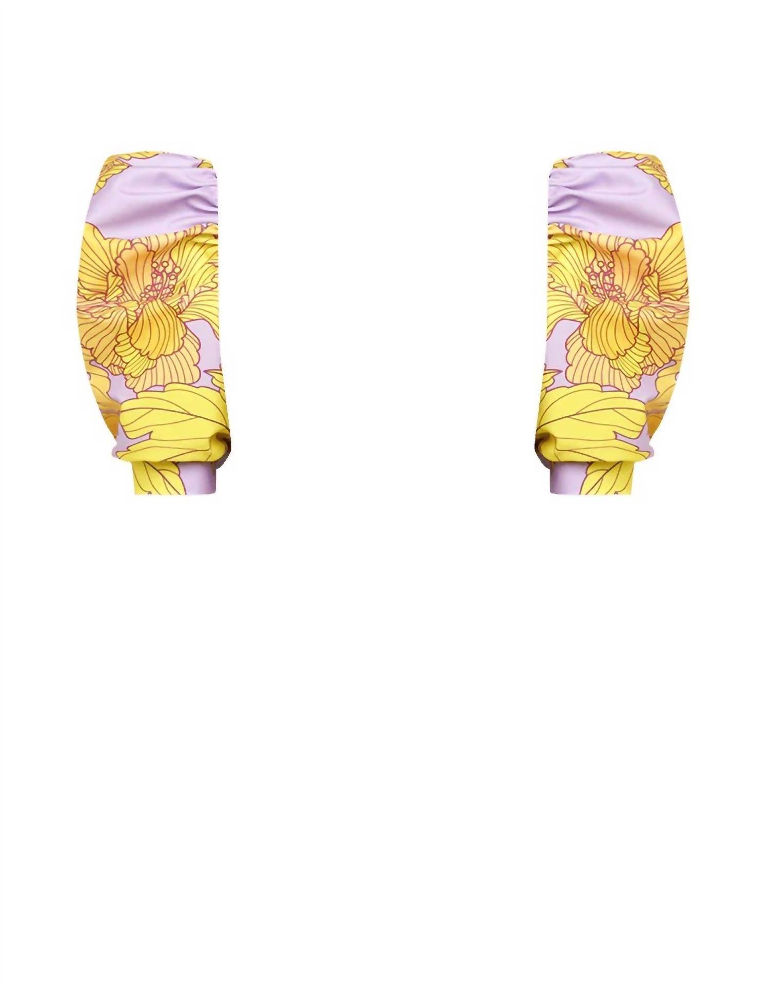 Lia Sahara - Women's Cut Out One Piece + Puffed Sleeves - Rack Hunt -