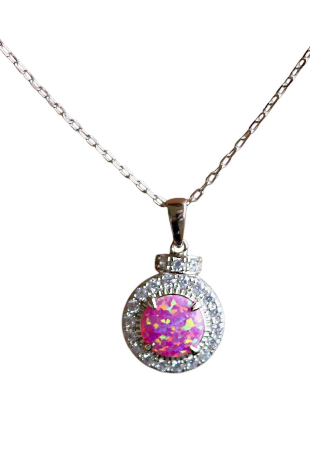 Allyanna Gifts - Women's Sterling Silver Circle Opal Necklace - Rack Hunt -