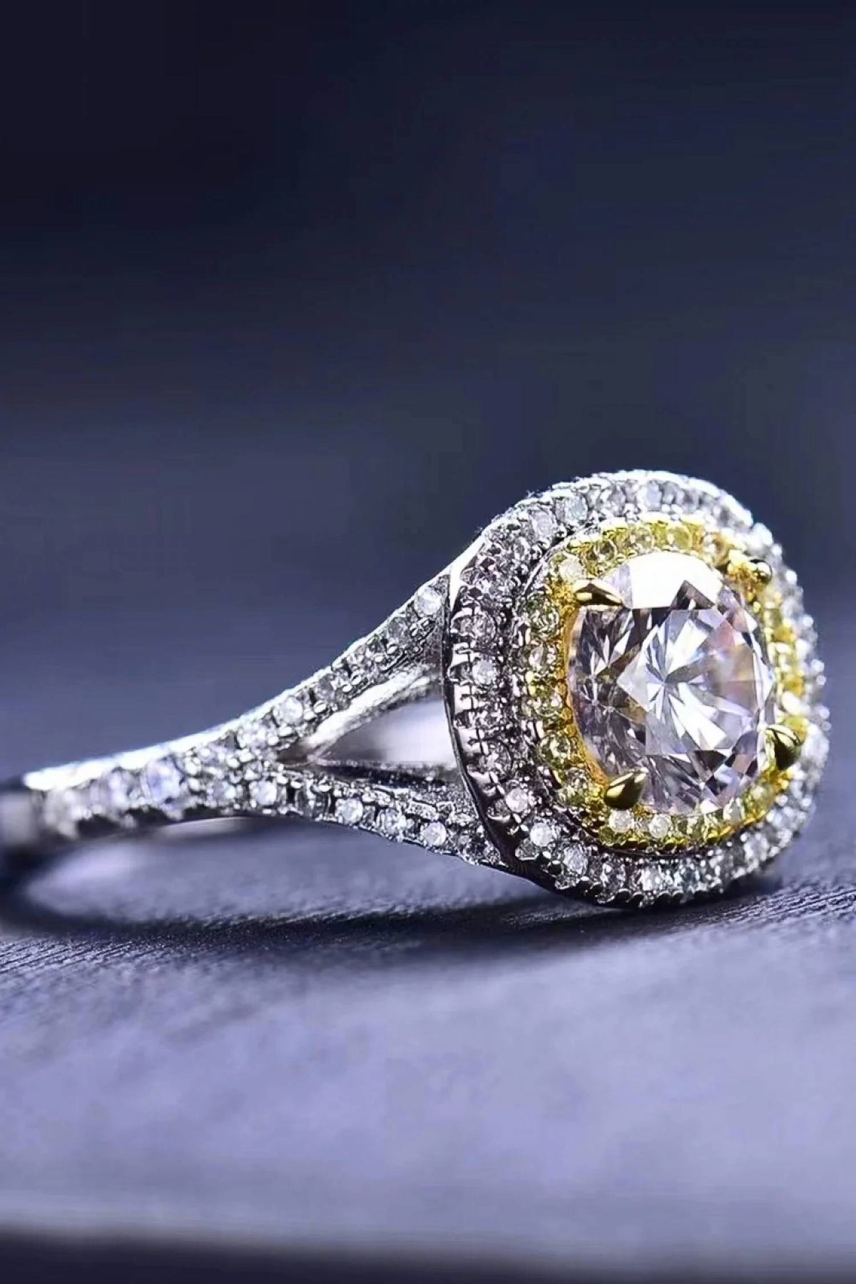 Women's Two-tone One Carat Moissanite Ring