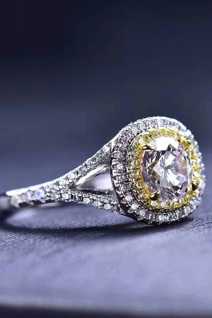 Women's Two-tone One Carat Moissanite Ring