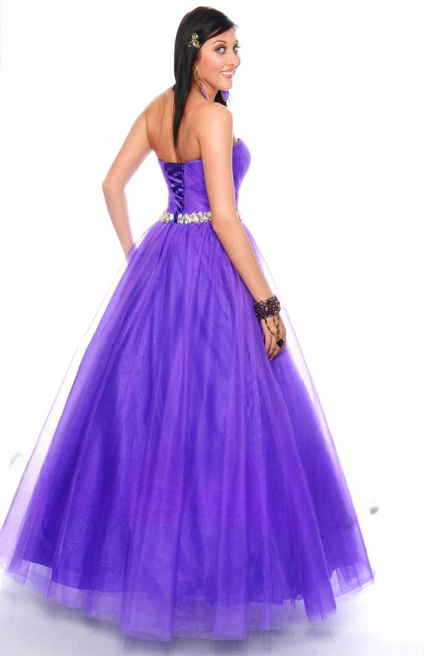 Precious Formals - Shimmery Waistline Beadwork Strapless Ballgown - Rack Hunt