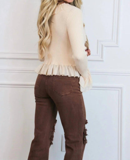 Riva Distressed High Rise Jeans