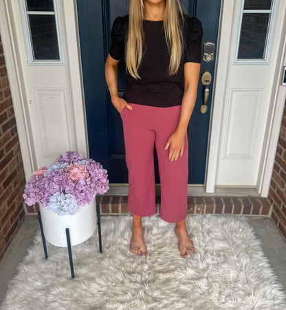 Lucy Wide Leg Stretchy Crop Pants