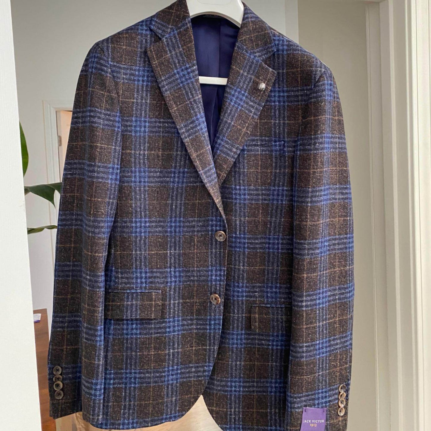 Jack Victor - Mcallen Brown Plaid Wool And Silk Blazer - Rack Hunt
