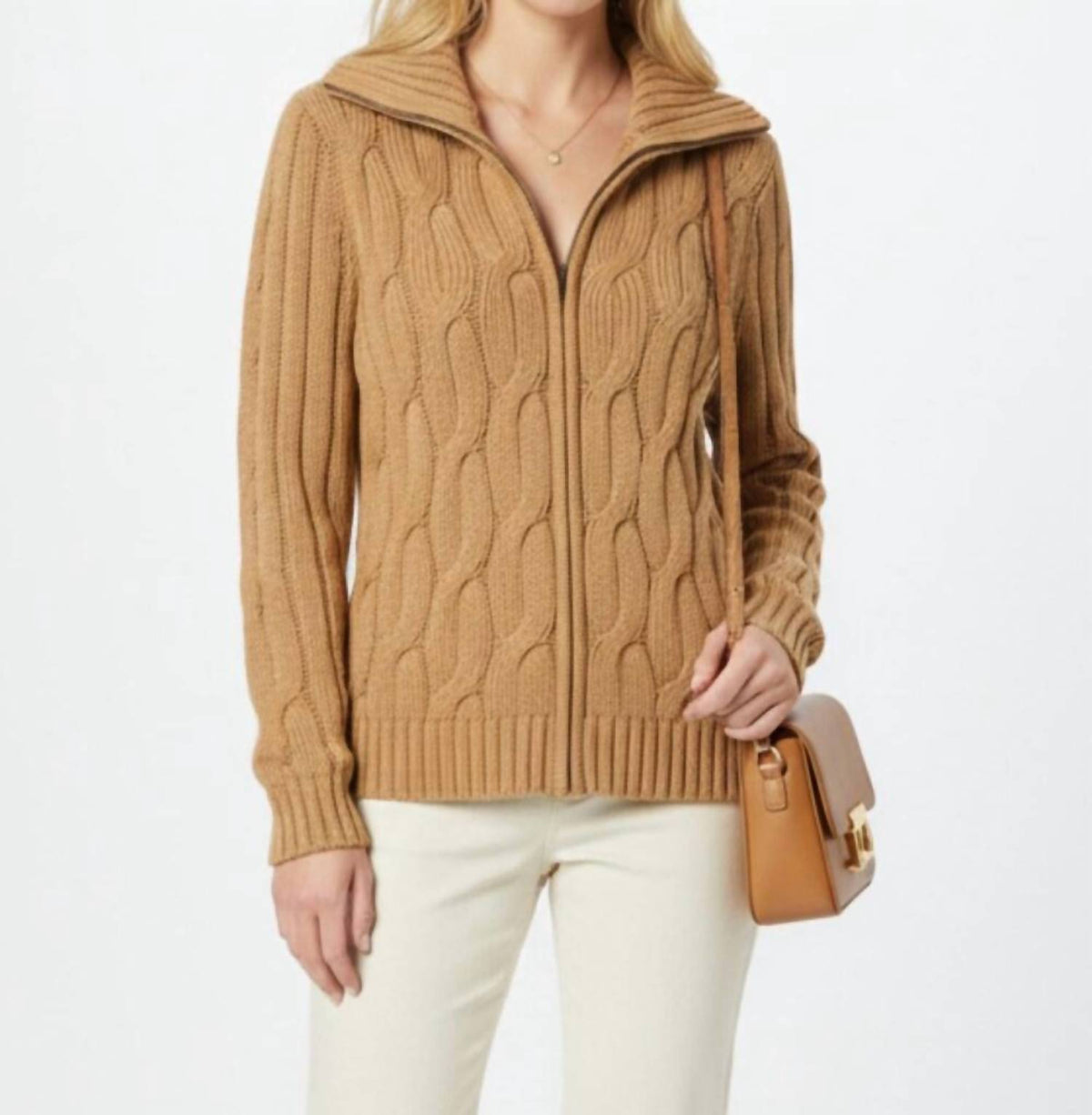 Cable Knit Button Up Cardigan