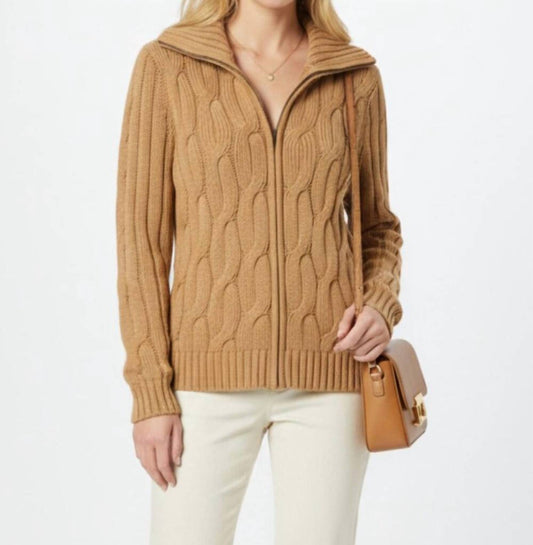 Cable Knit Button Up Cardigan