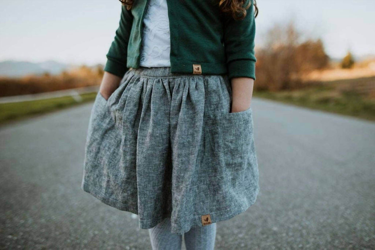 Tate & Adele - Rory Skirt With Large Side Seam Pockets And Elastic Waist - Rack Hunt -