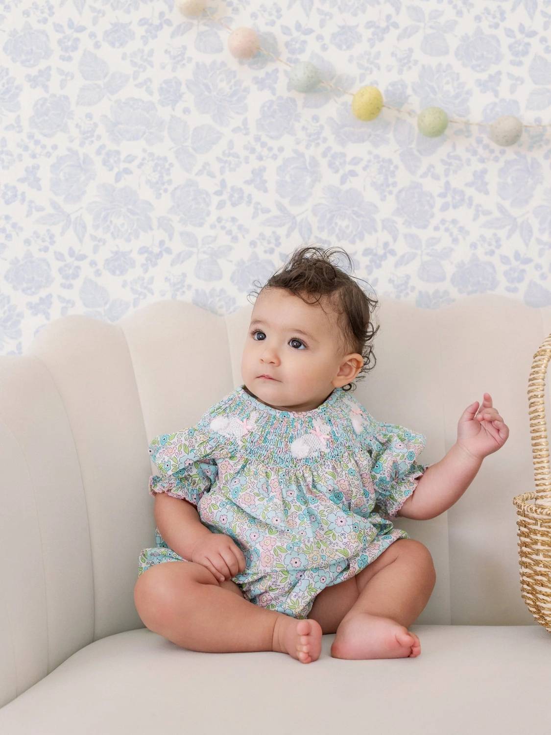Kids Polly Bunny Smocked Bubble