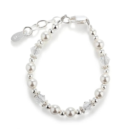 Cherished Moments - Baby Girls Hope Pearl And Sterling Silver Bracelet - Rack Hunt