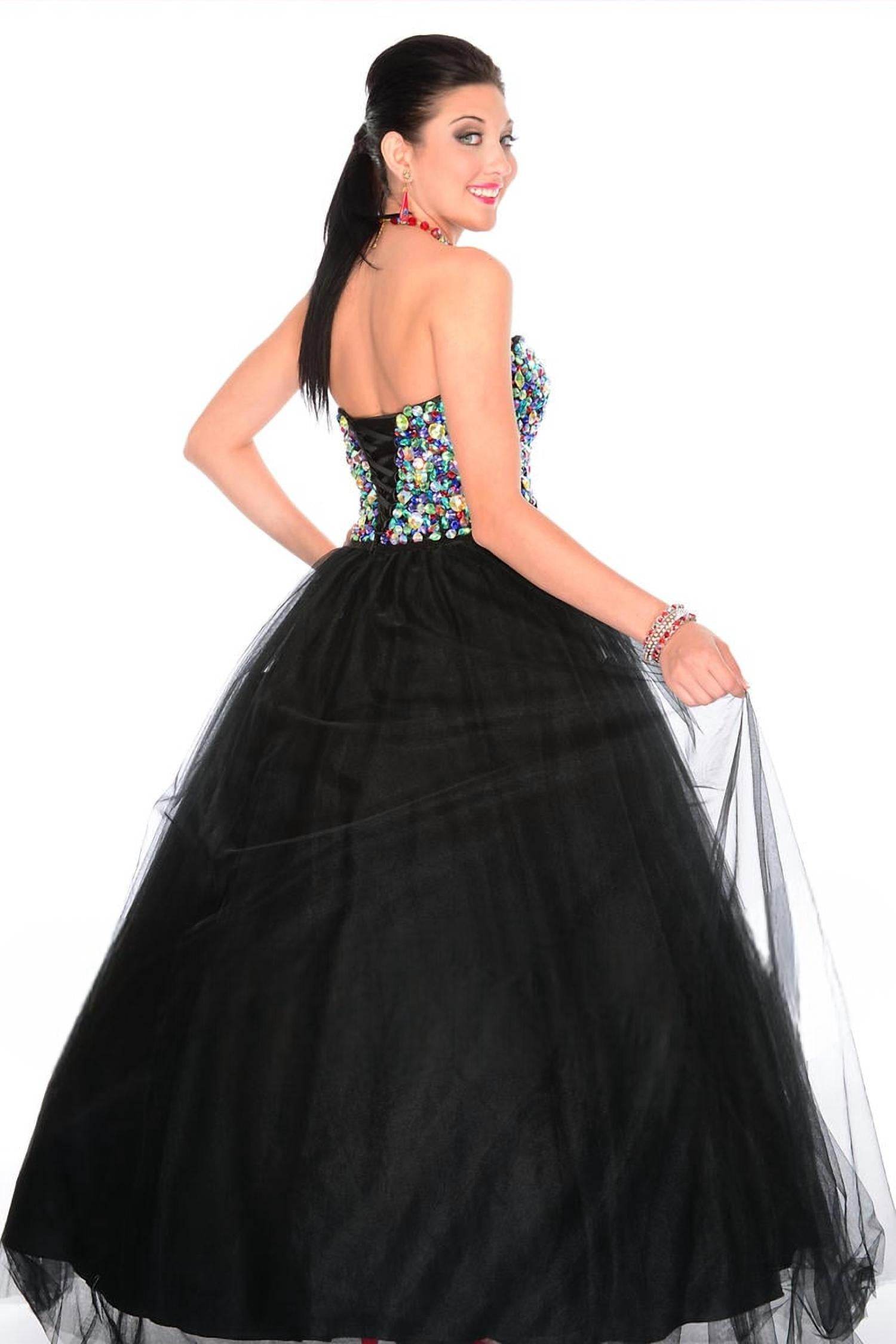 Precious Formals - High-contrast Beadwork Sparkling Ballgown - Rack Hunt