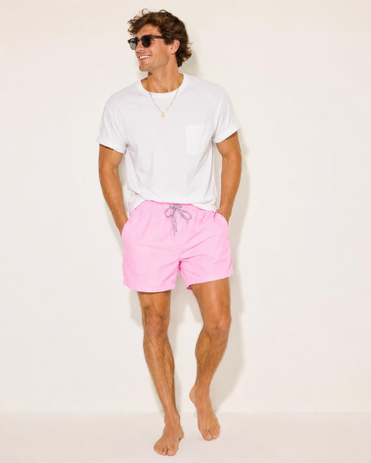 Solid Linen Cyclist Liner Swim Trunks