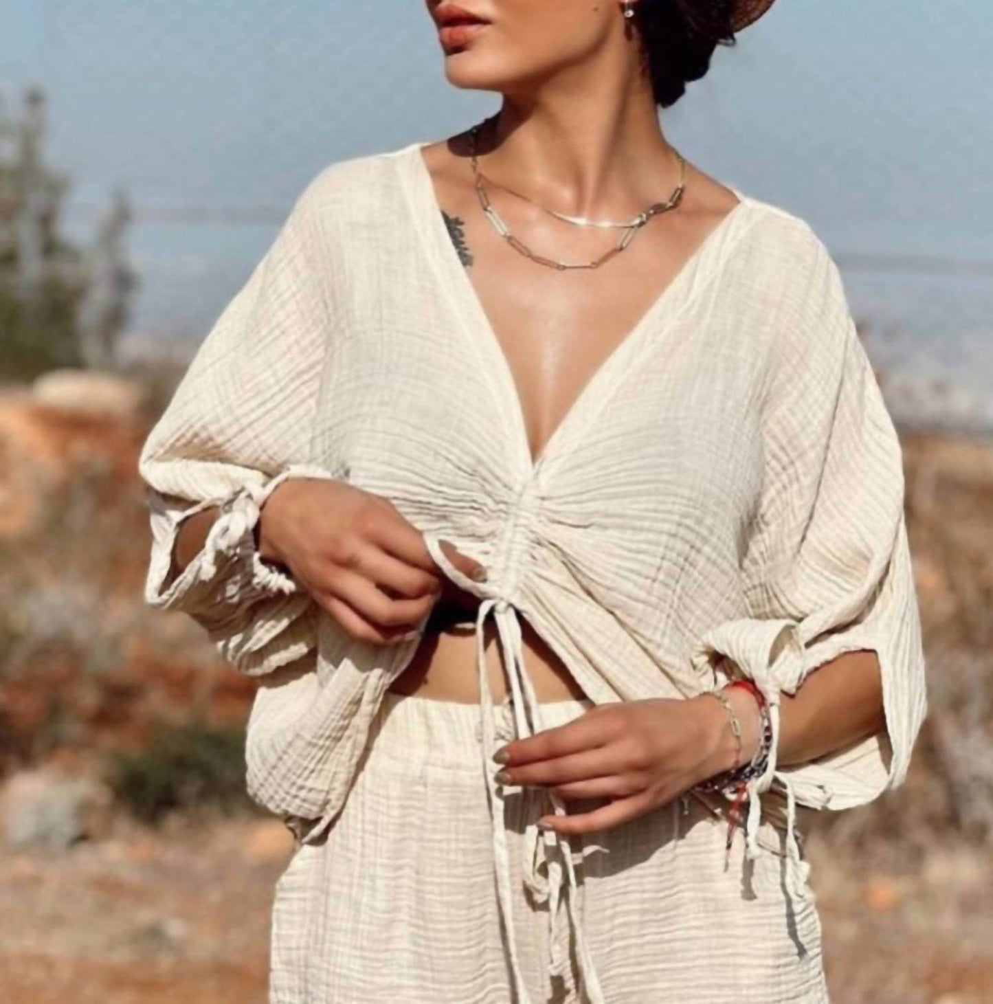 BLANCA - Camille Rutched Blouse - Rack Hunt -