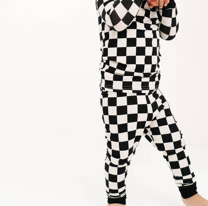 Kid's Checkered Bamboo Set