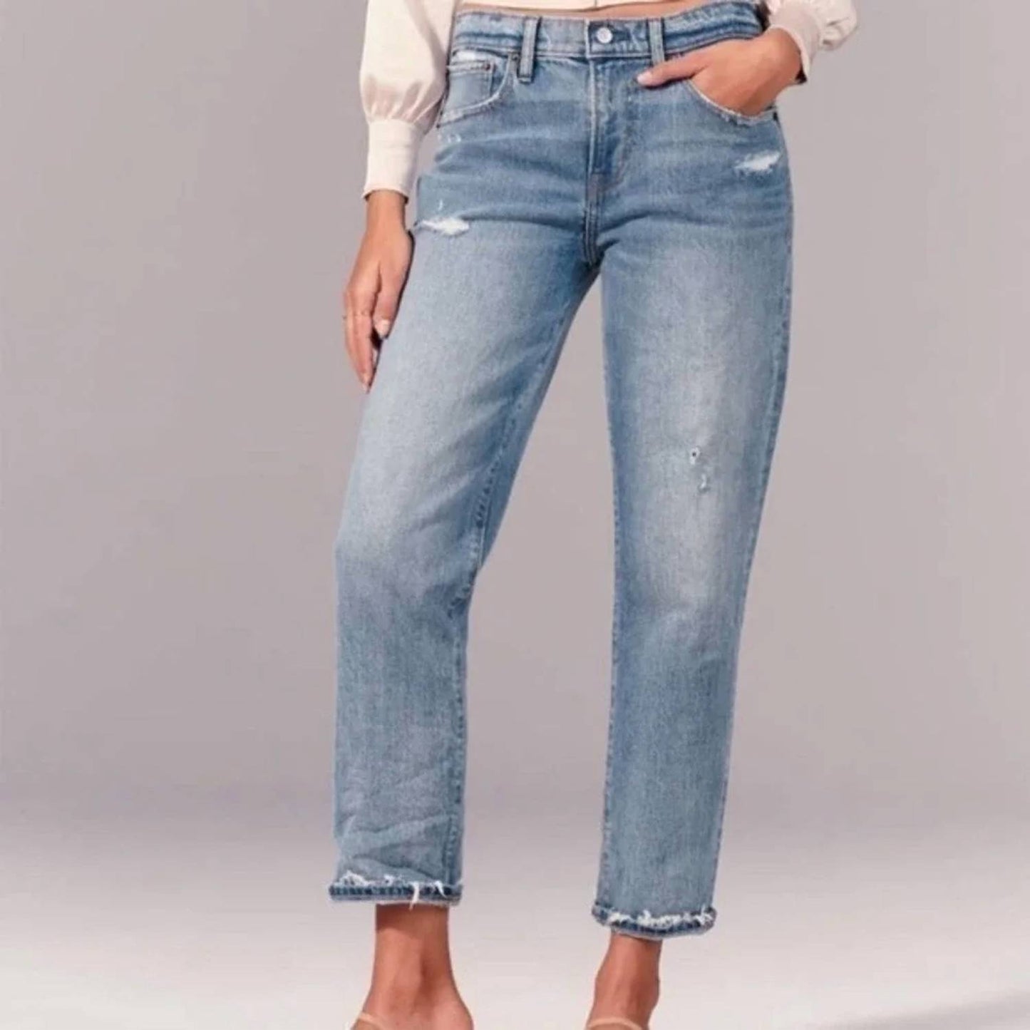 Mid Rise Boyfriend Jeans