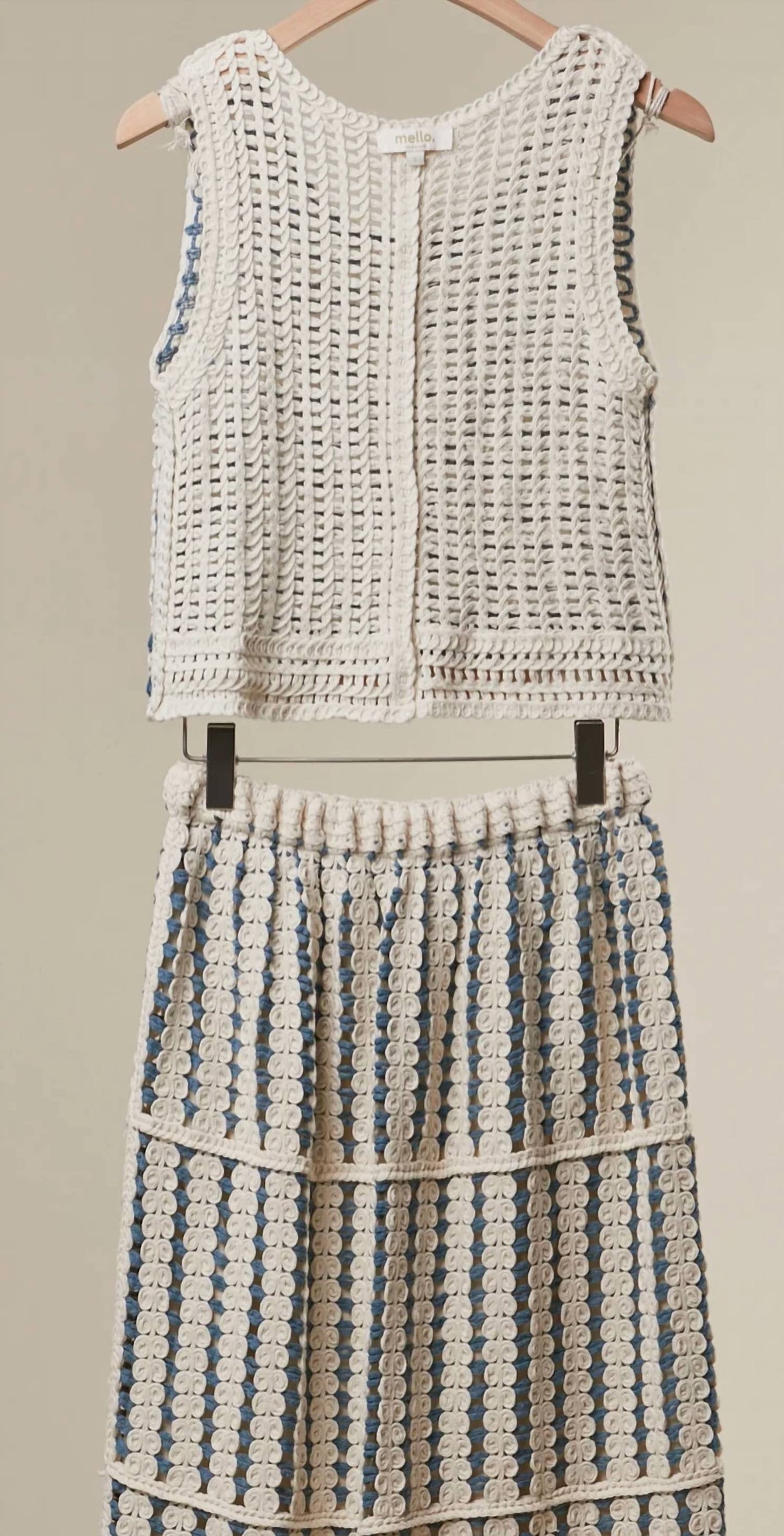 Women's Avery Boho Crochet Stripe Two Piece Set