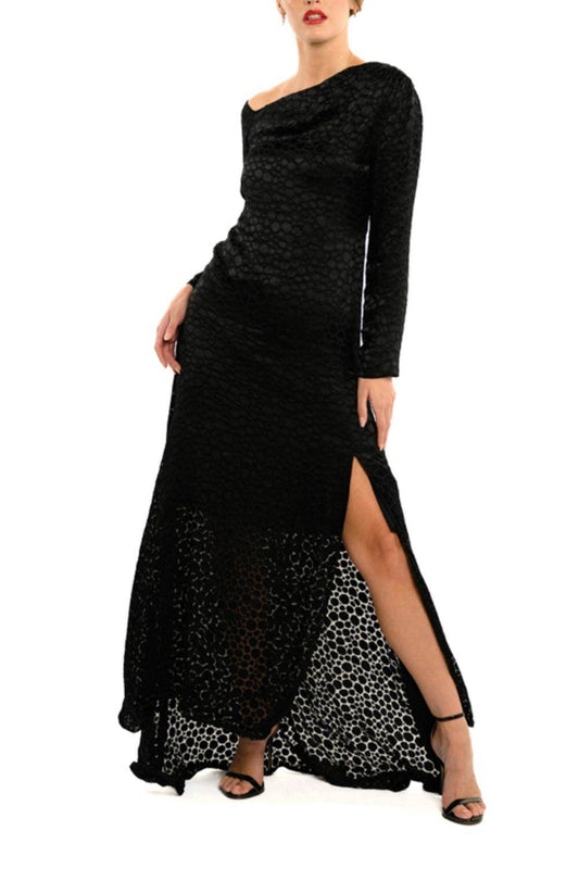 Cenia - Asymmetrical Shoulder Evening Maxi Dress - Rack Hunt -