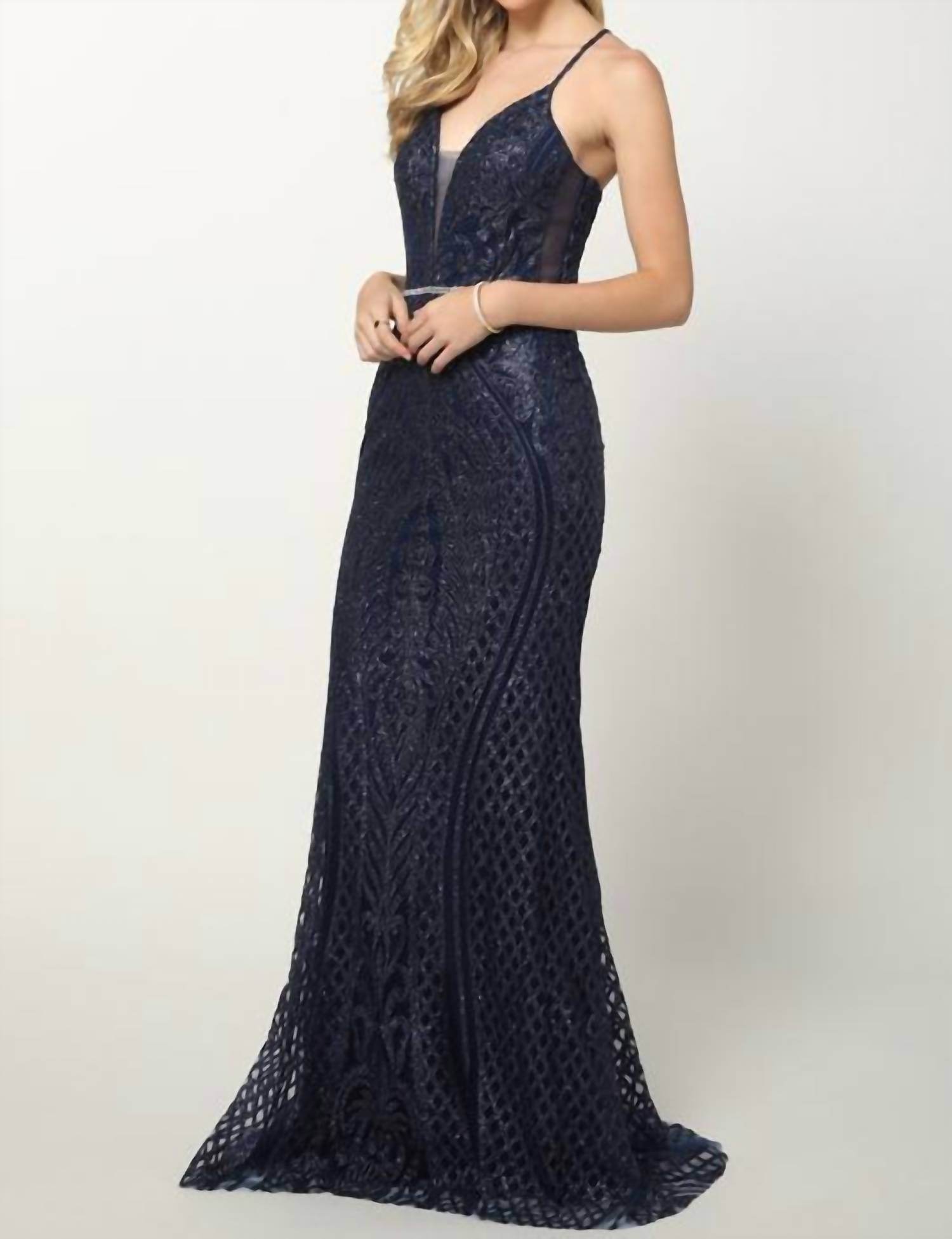 Juliet - Fitted Criss Cross Back Evening Dress - Rack Hunt -