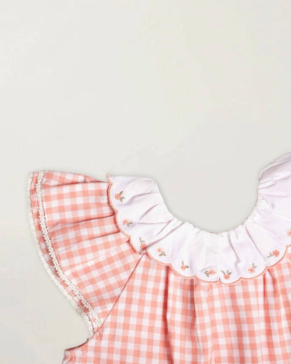 Girls' Lola Gingham Ruffle Sleeves Blouse