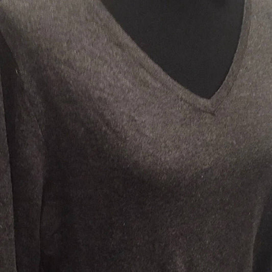 Women's Ruffled Elbow V-neck Sweater - Plus