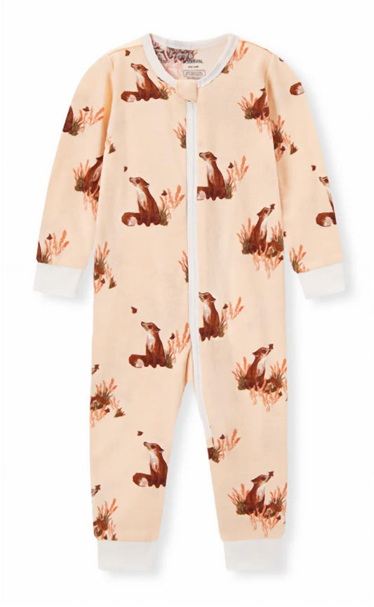 Kid's Floral Fox Organic Cotton Zipper Pajama