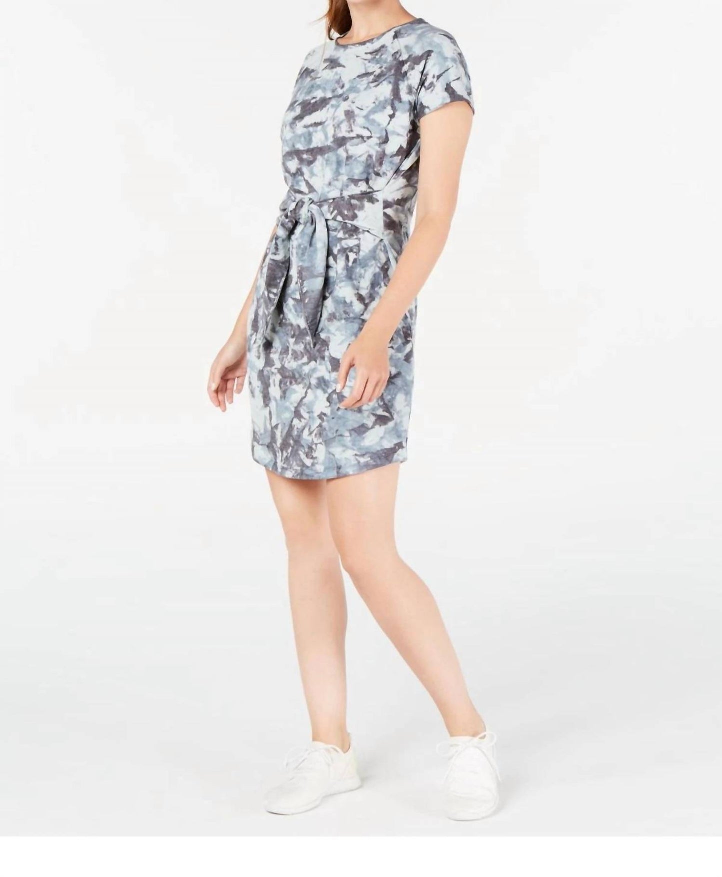Printed Tie Front T-Shirt Dress