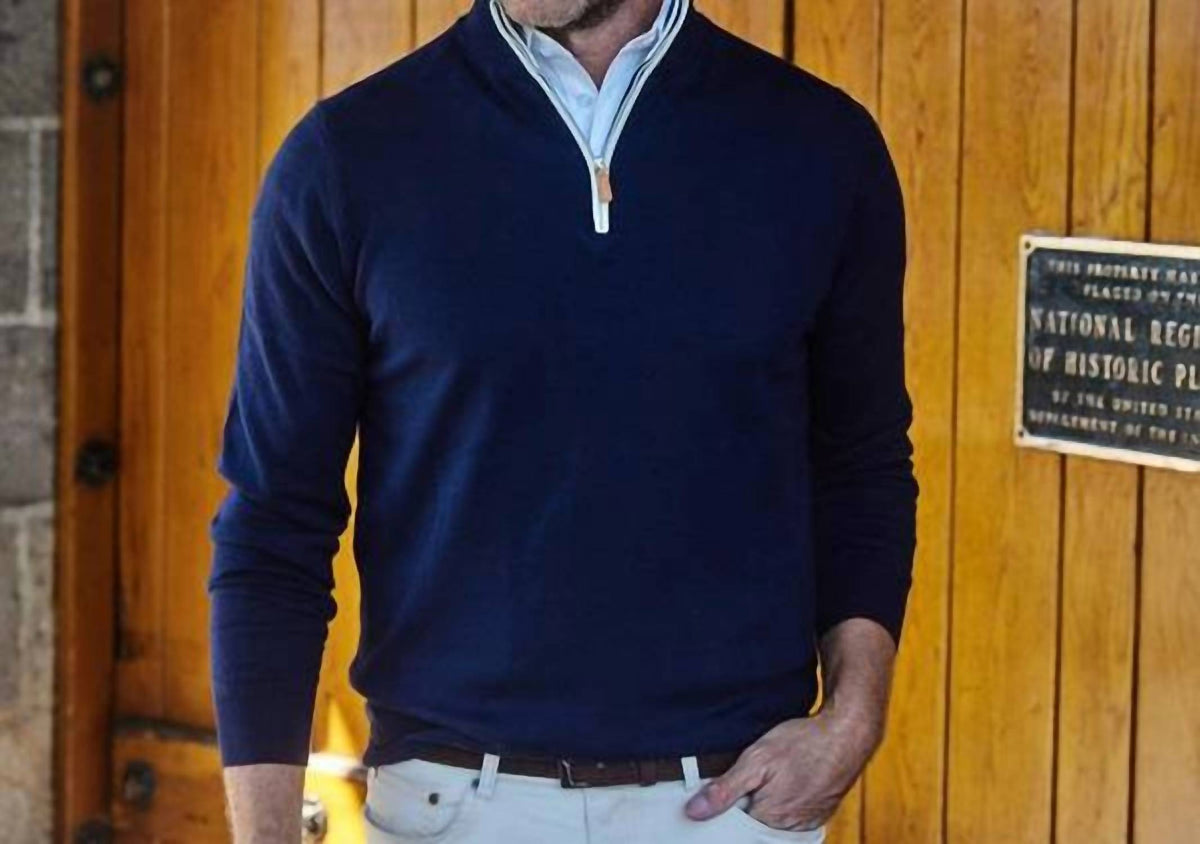 1/4 Zip Long Sleeve Knit Sweater