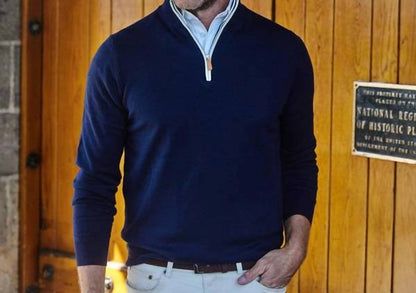1/4 Zip Long Sleeve Knit Sweater
