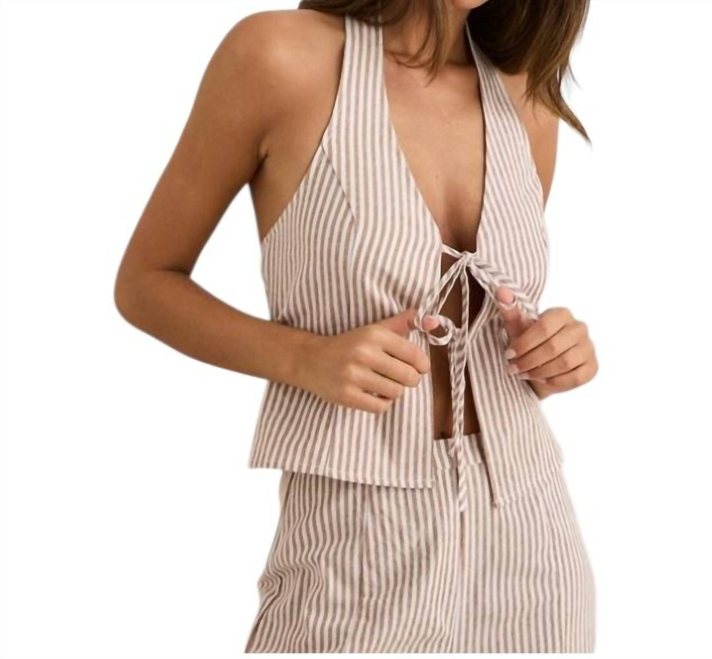 Louise Tie Front Halter Top
