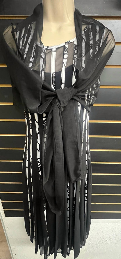 Women's Ribbed Shaw Mesh Dress