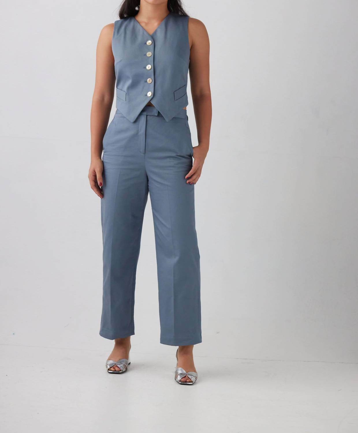 Rose Velvet - Cotton Twill Annie Button Vest - Rack Hunt -