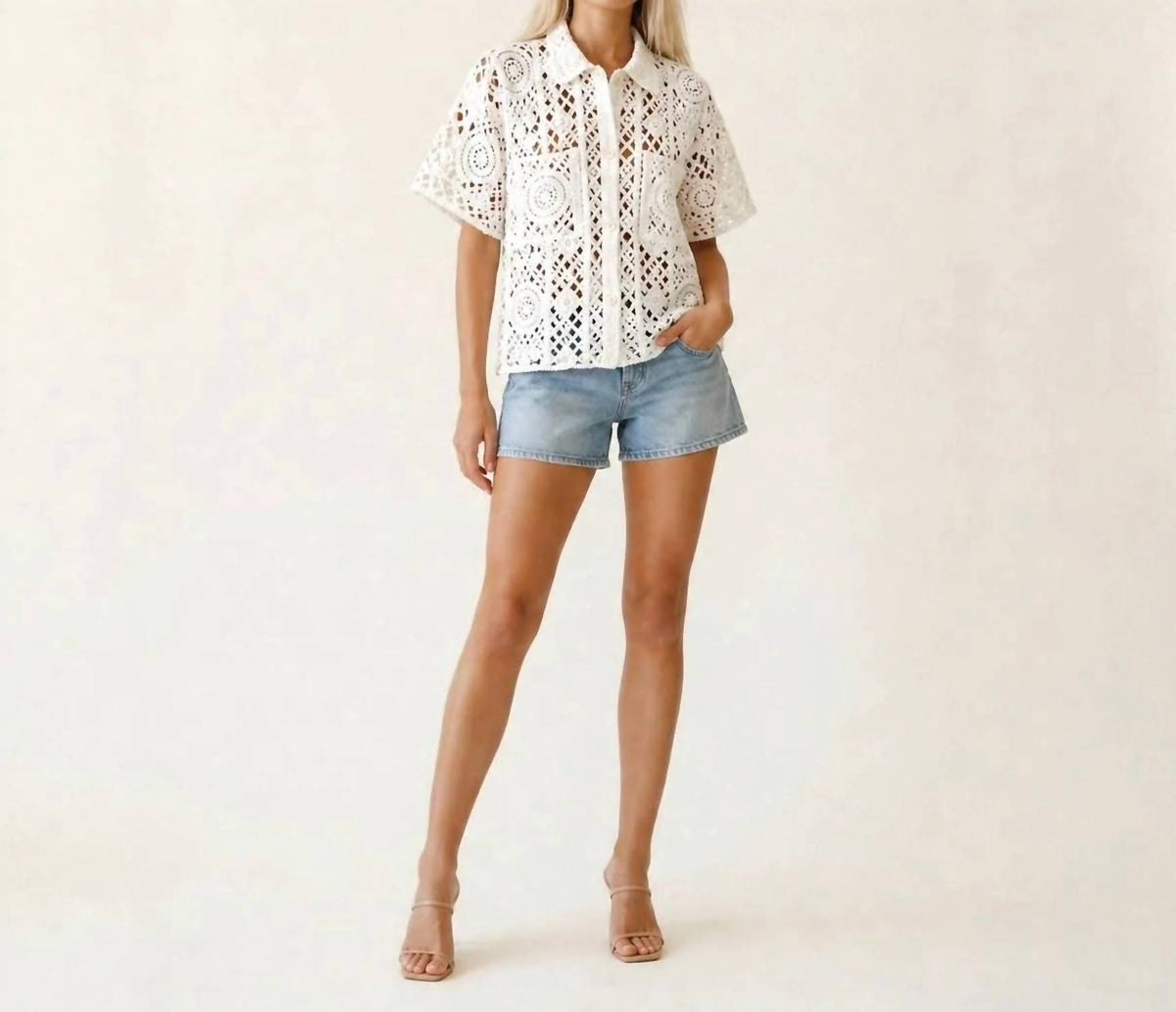 Isla Crochet Shirt Top
