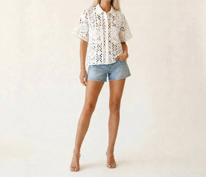 Isla Crochet Shirt Top