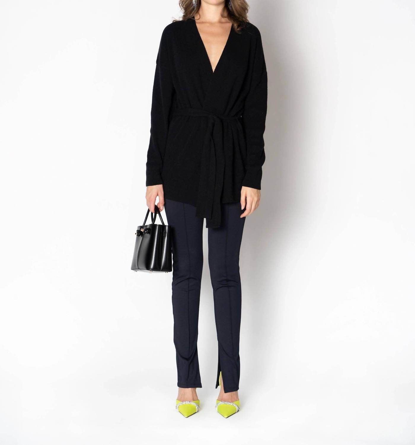 nu-in - Waist Tie Slender Knit Relaxed Cardi - Rack Hunt -