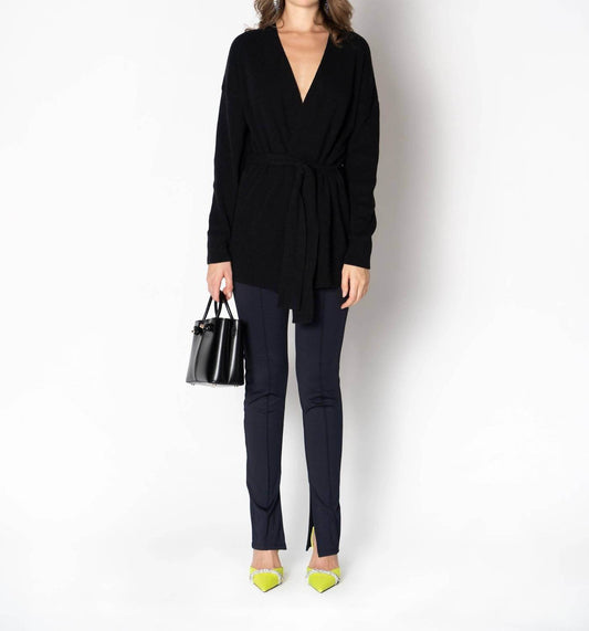 nu-in - Waist Tie Slender Knit Relaxed Cardi - Rack Hunt -