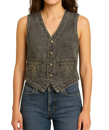 Washed Denim Vest