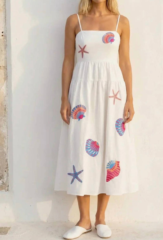 Marine Shell Midi Dress