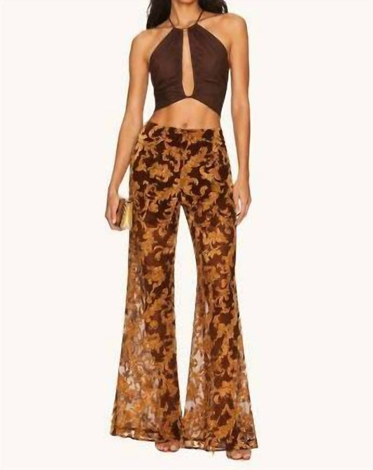 Baroque Flocked Flare Pants