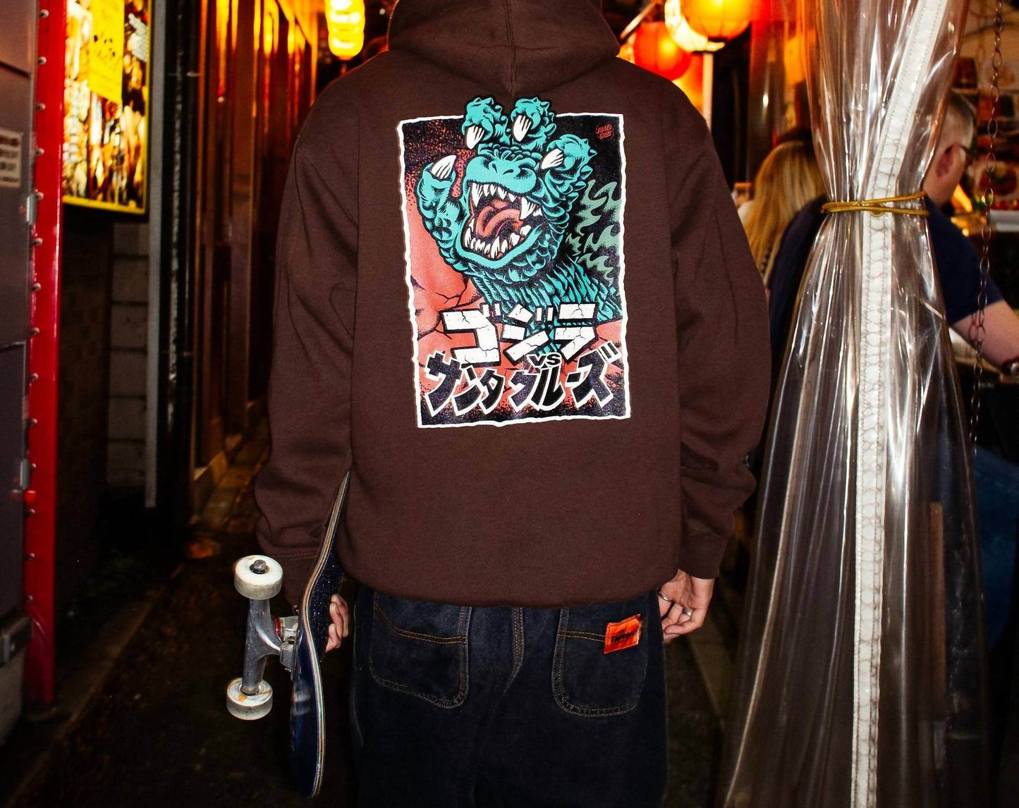 NHS Skate Direct - Men's Santa Cruz X Godzilla Hand Heavyweight Hoodie Sweatshirt - Rack Hunt