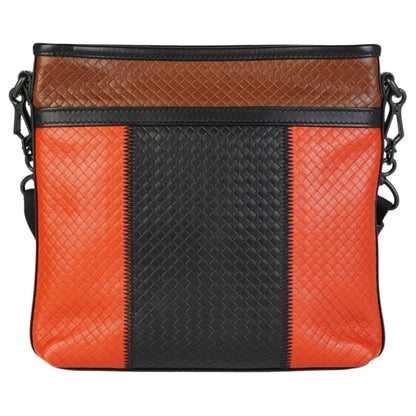 Men's Tri-color Intrecciato Leather Crossbody Bag