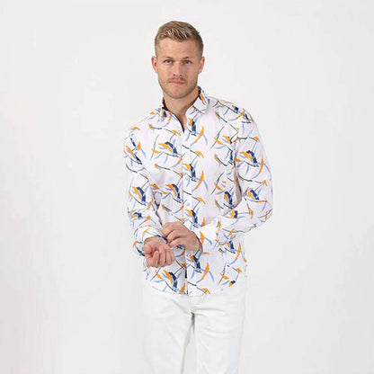 Retro Button Down Shirt With Colorful Design
