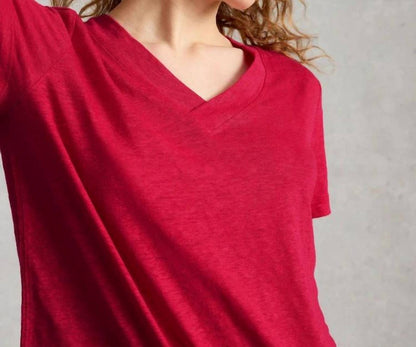 Susie V Neck Linen Tee