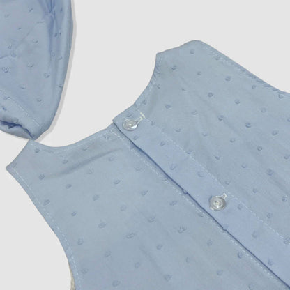 Kid's Two Piece Dot & Lace Dress W Bonnet