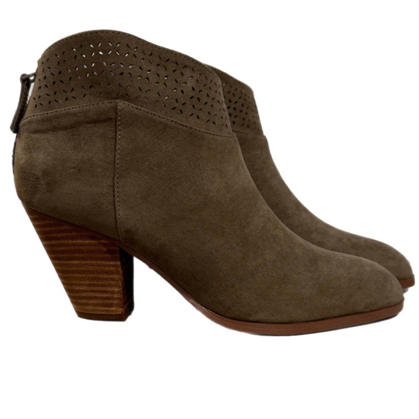 Violet & Red - Women's Lazer Cut Topline Boho Chic Heeled Bootie - Rack Hunt -